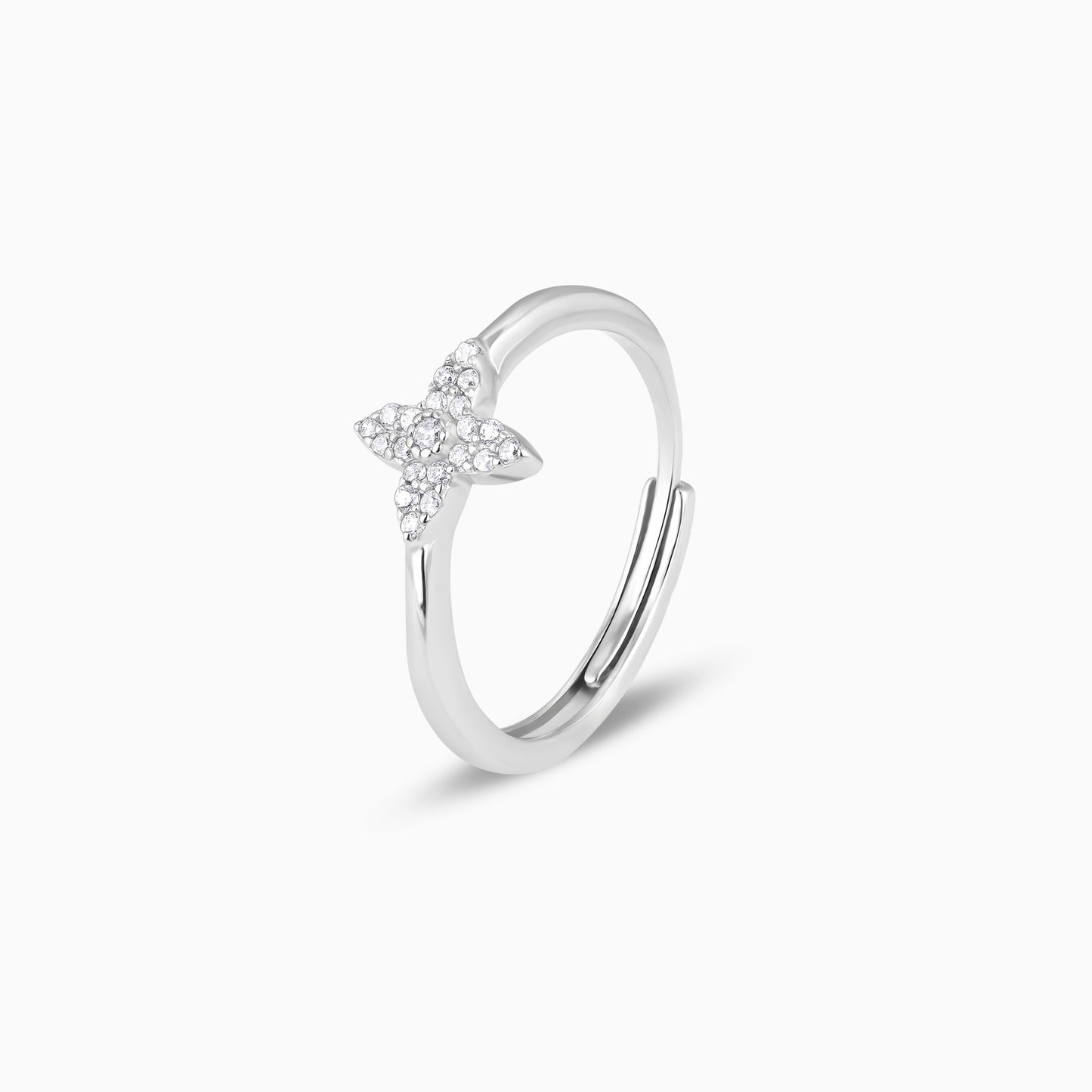 Floweret Zircon Silver Ring