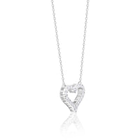 Silver Heart Affection Love Pendant with Link Chain