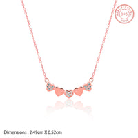 Rose Gold Cascade Heart Pendant with Link Chain