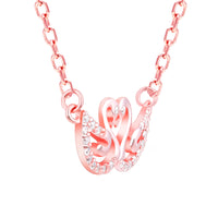 Swan Lake Rose Gold Pendant with Link Chain