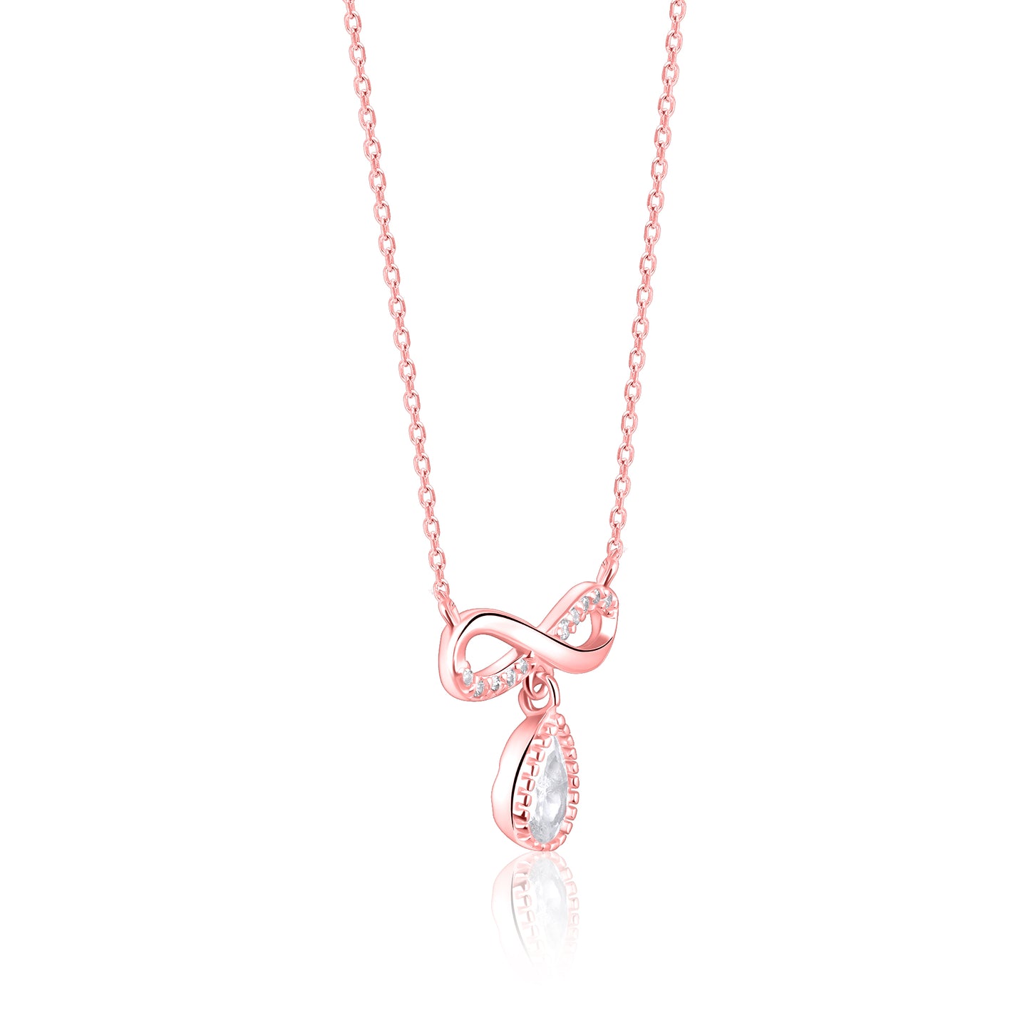 Rose Gold Infinity  Pendant with Link Chain