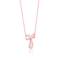 Rose Gold Infinity  Pendant with Link Chain