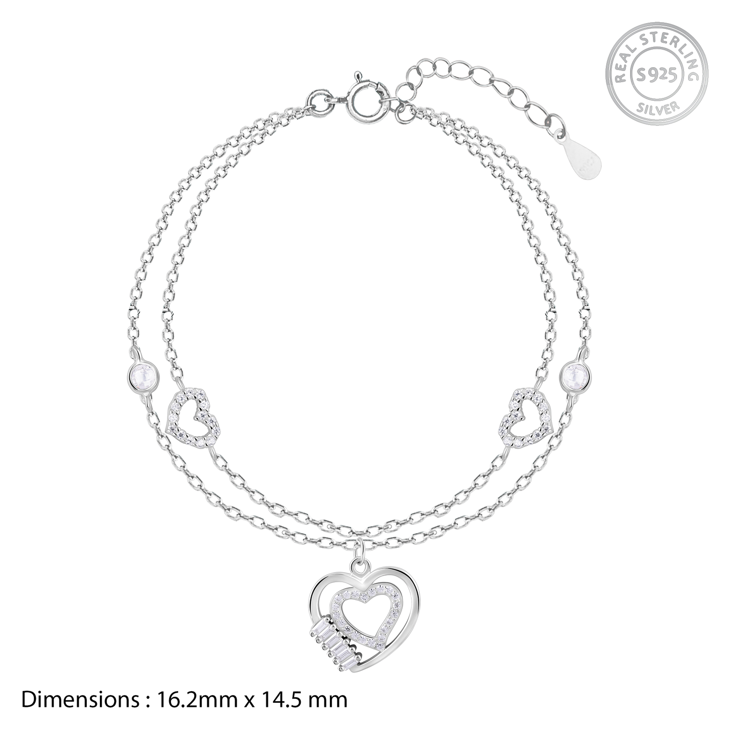 Luxury HeartBeat Silver Bracelet