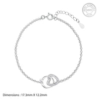 Infinite Love Heart Zircon Silver Bracelet