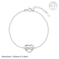 Infinity of Heart Silver Bracelet