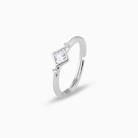 Modern Flair Diamond Zircon Silver Ring