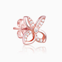 Chic Centered Flower Rose Gold Studs