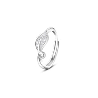 Leaf Poetry Zircon Silver Ring