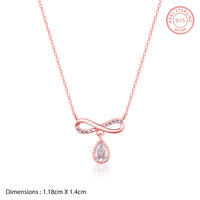Rose Gold Infinity  Pendant with Link Chain