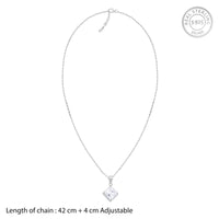 Modern Solitaire Zircon Silver Pendant with Link Chain