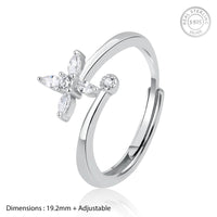 Floral Zircon Silver Ring