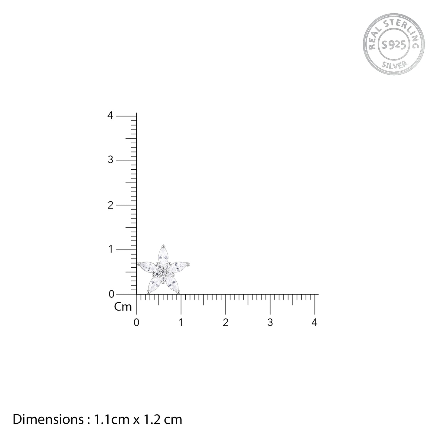 Star Zircon Silver Studs