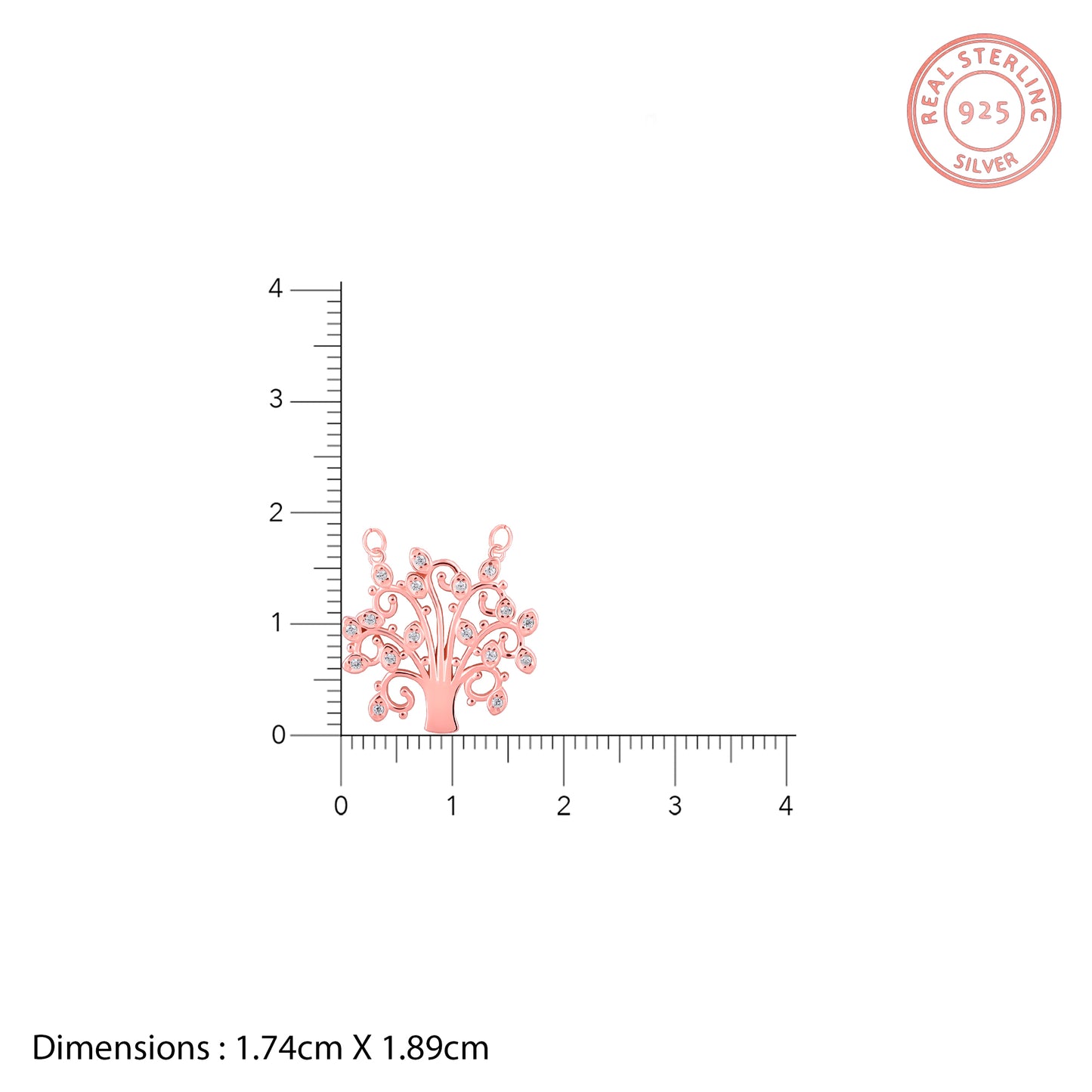 Tree of Wisdom Rose Gold Pendant with Link Chain