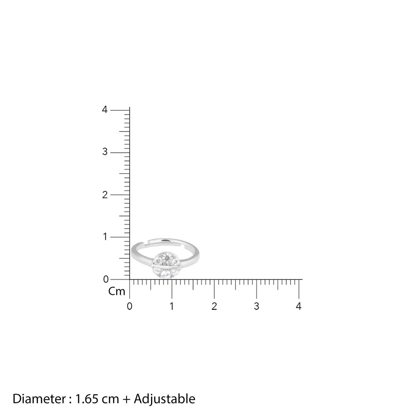 Gleaming Halo Zircon Silver Ring