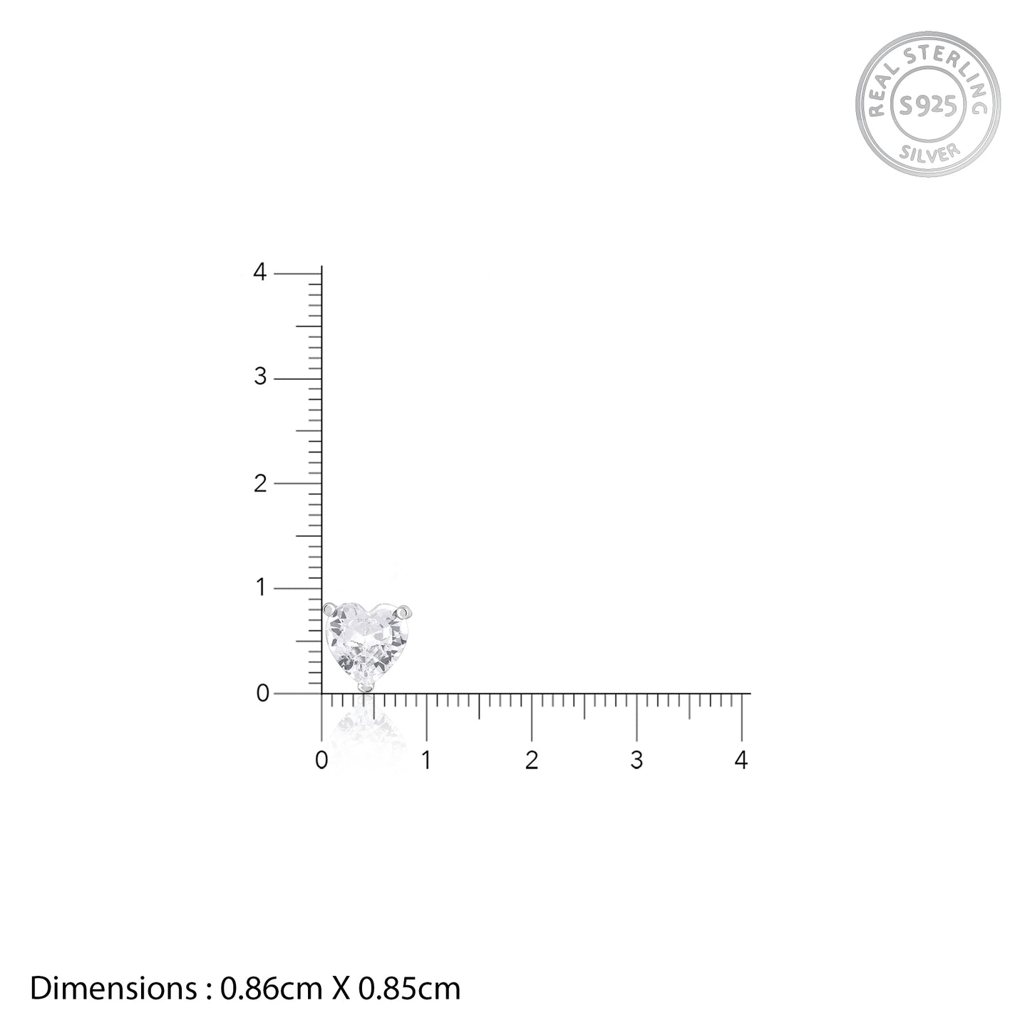 Silver Solitaire Heart  Pendant with Link Chain