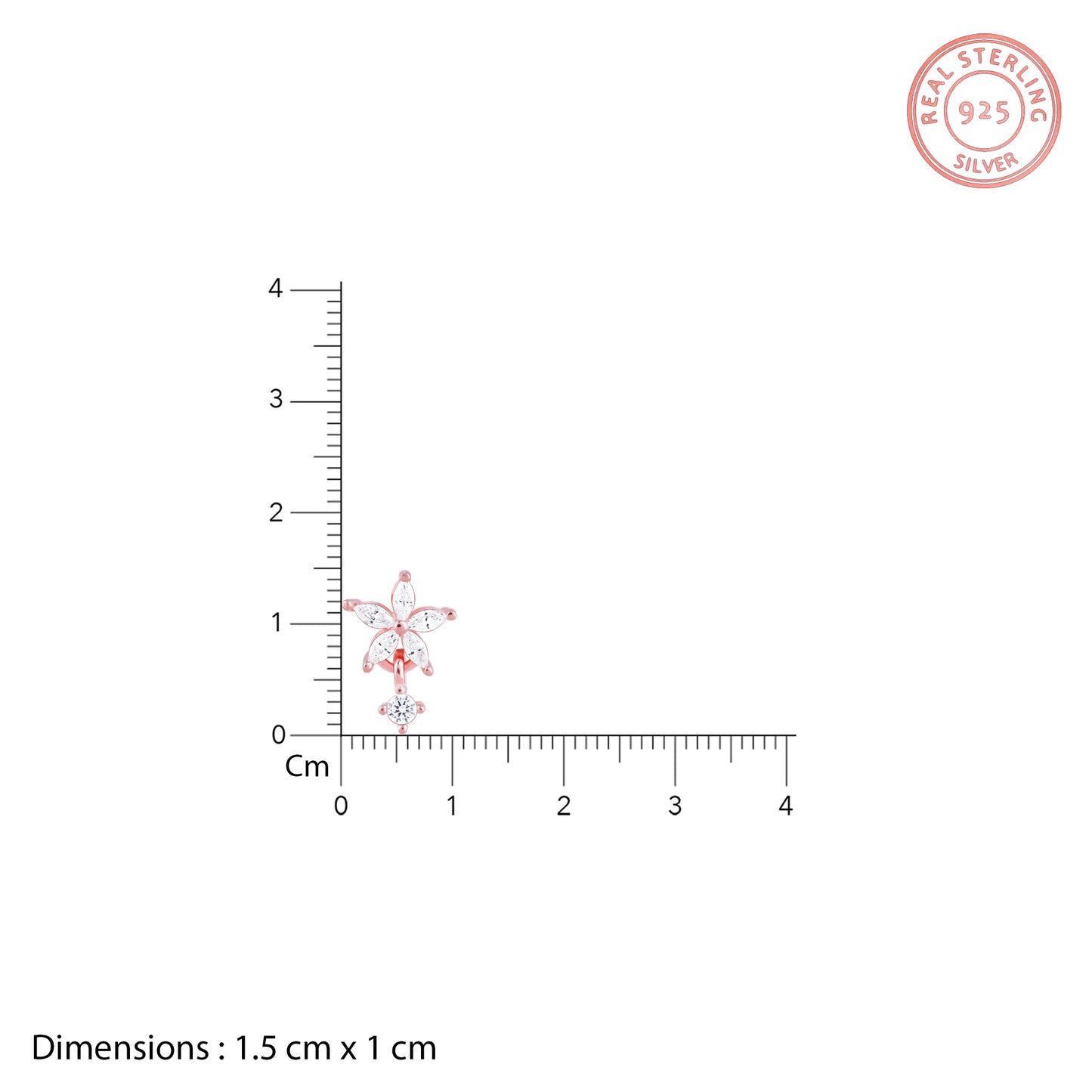 Rose Gold Flower Drops Studs