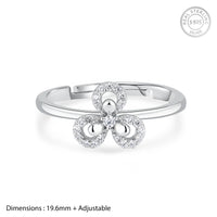 Glamourous Floral Silver Ring