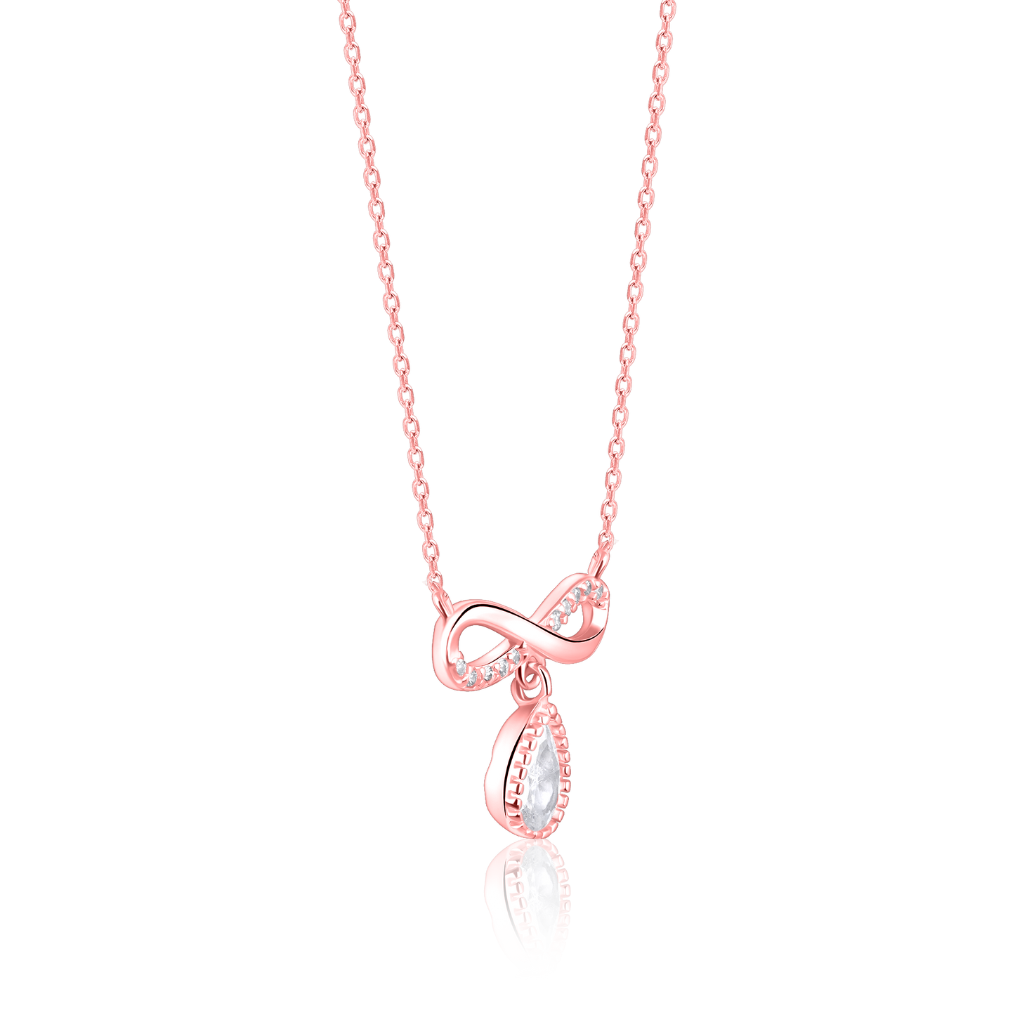 Rose Gold Infinity  Pendant with Link Chain