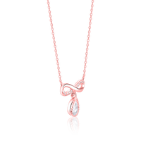 Rose Gold Infinity  Pendant with Link Chain