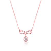 Rose Gold Infinity  Pendant with Link Chain