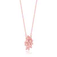 Tree of Wisdom Rose Gold Pendant with Link Chain