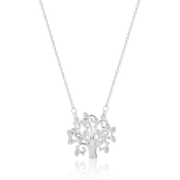 Tree of Wisdom Silver Pendant with Link Chain