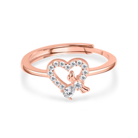 Bow Heart Rose Gold Ring