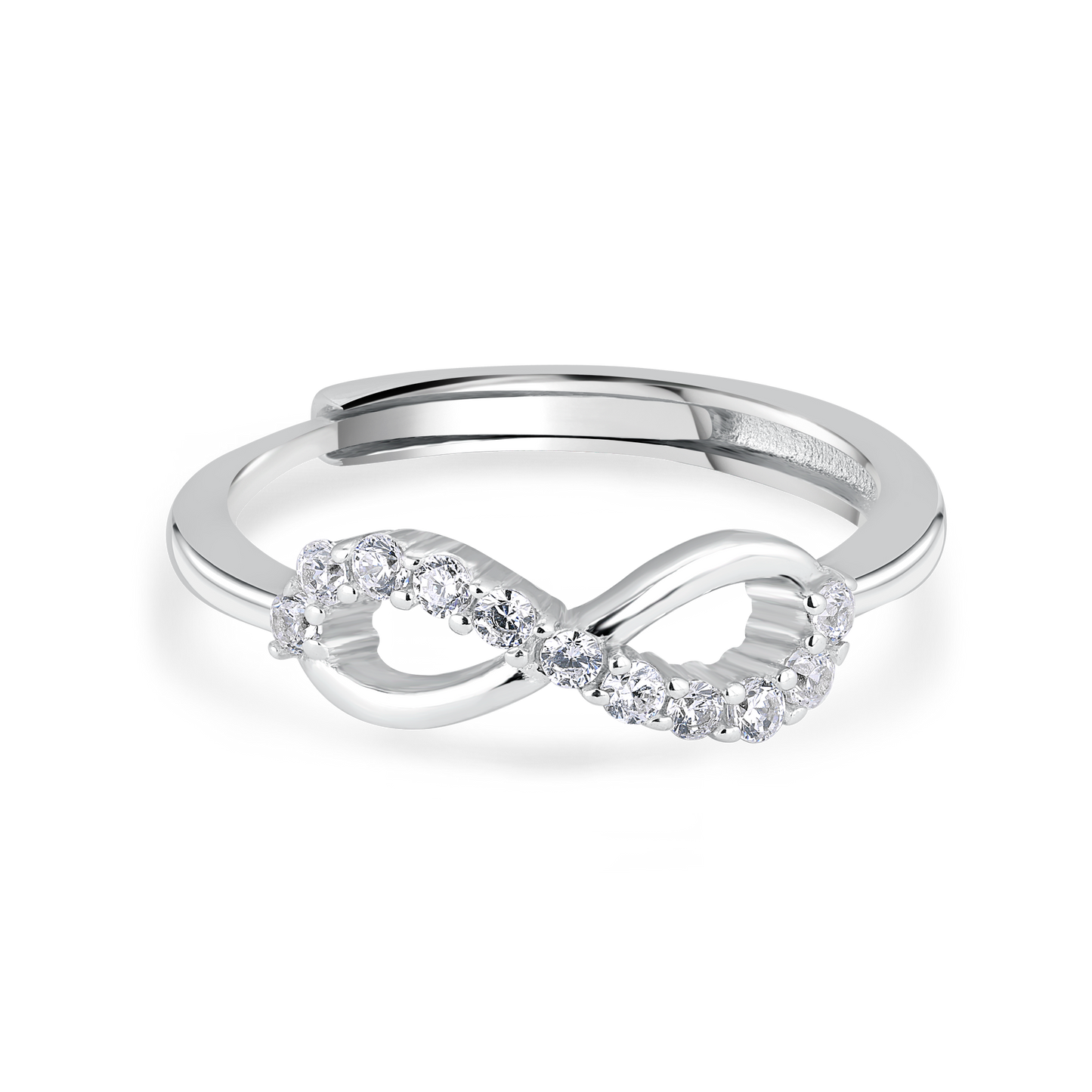 Infinity Zircon Silver Ring