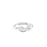 Leaf Poetry Zircon Silver Ring