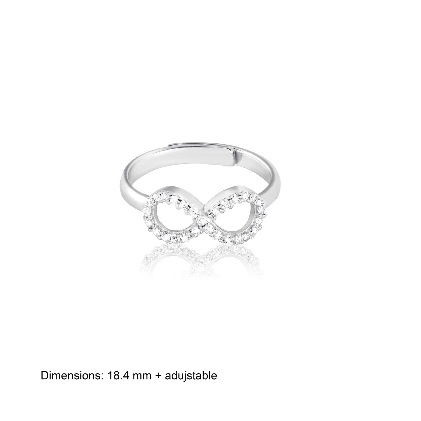 Silver Zircon Infinity Ring