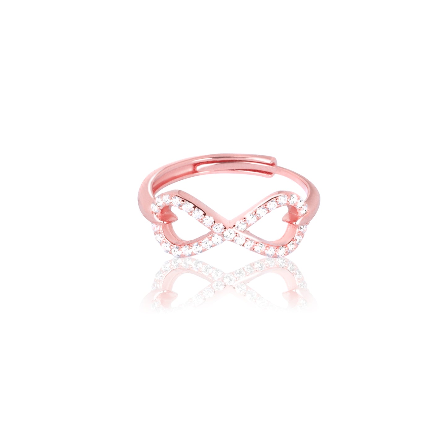 Rose Gold Zircon Love Infinity Ring