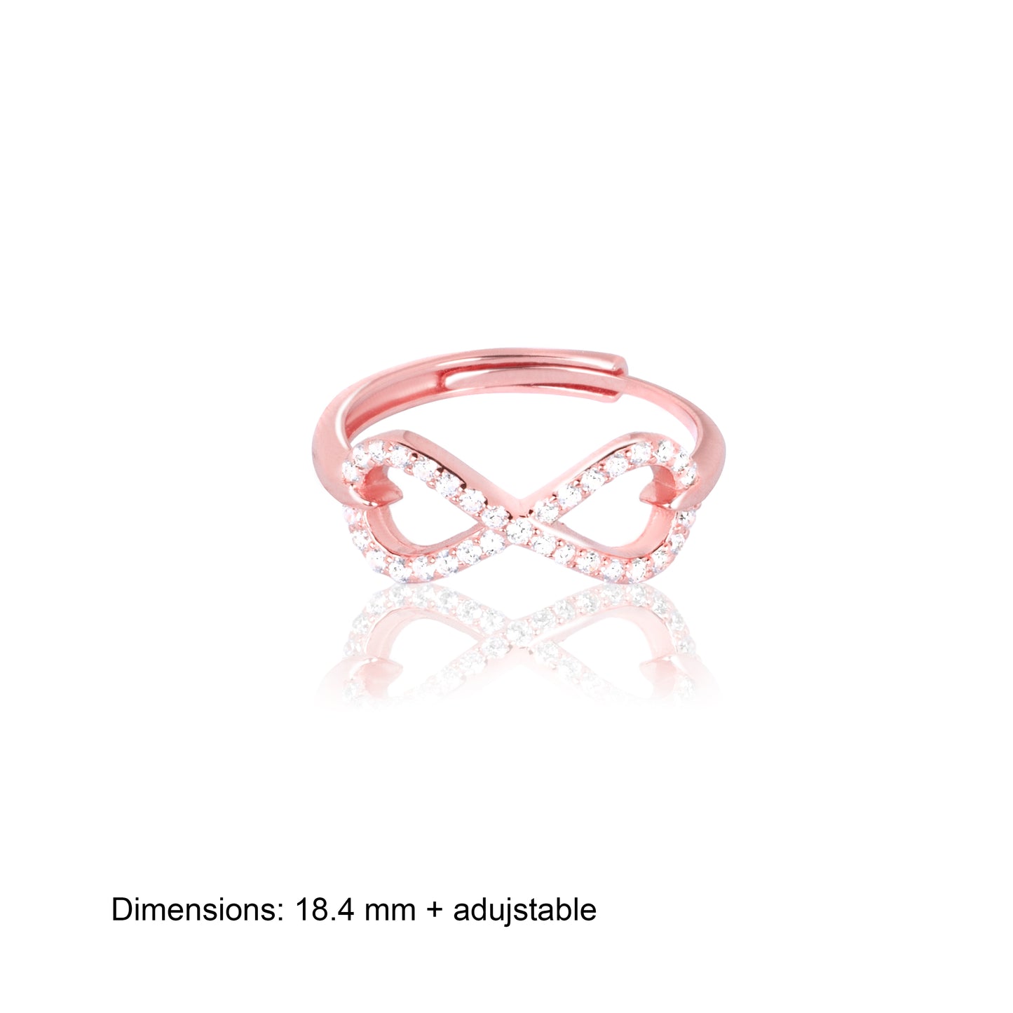 Rose Gold Zircon Love Infinity Ring