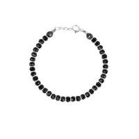 Black Beads Silver Kids Bracelet