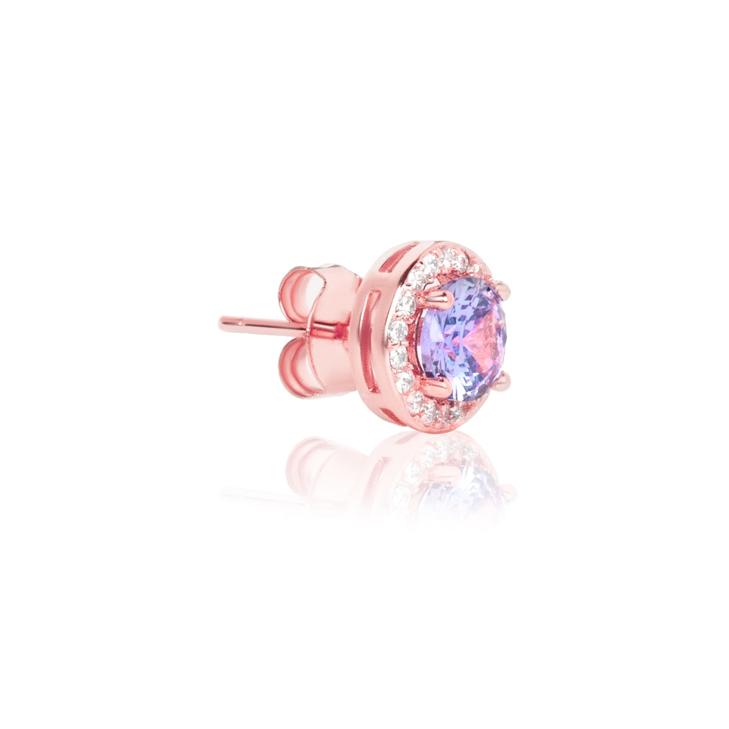 Rose Gold lavender Orchid Zircon Studs
