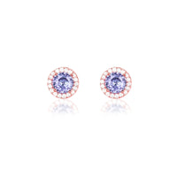 Rose Gold lavender Orchid Zircon Studs
