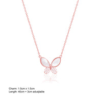 Rose Gold Butterfly Pendant with Link Chain