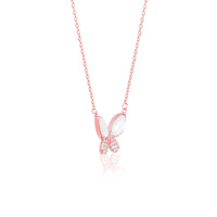 Rose Gold Butterfly Pendant with Link Chain