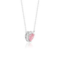 Silver Valentine Heart Pendant with Link Chain
