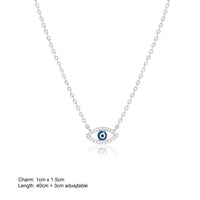 Silver Evil Eye Pendant with Link Chain