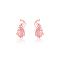 Rose Gold Lucky Charm Peacock Earrings