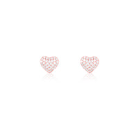 Rose Gold Zircon Heart Studs