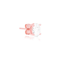 Rose Gold Oblate Solitaire Studs