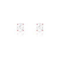 Rose Gold Oblate Solitaire Studs