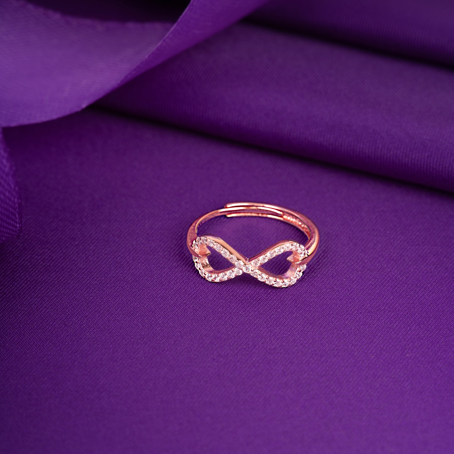 Rose Gold Zircon Love Infinity Ring