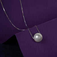 Silver Pearl Pendant with Link Chain