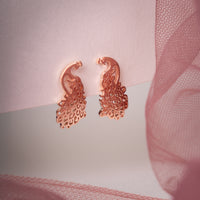 Rose Gold Lucky Charm Peacock Earrings