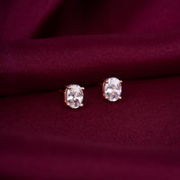 Rose Gold Oblate Solitaire Studs