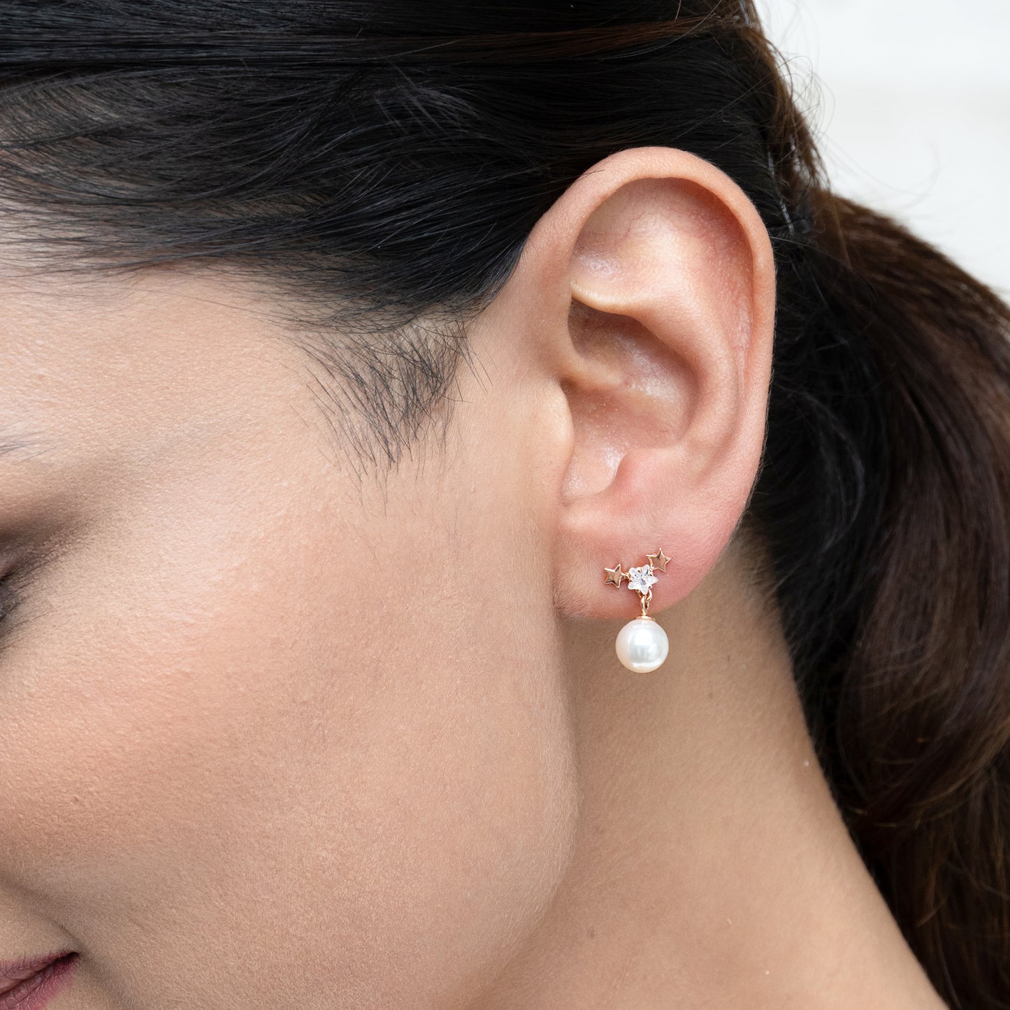 Celestial Pearl Rose Gold Studs