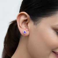 Rose Gold lavender Orchid Zircon Studs