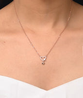 Linked Hearts Rose Gold Pendant with Link Chain